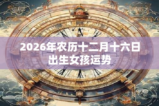 2026年农历十二月十六日出生女孩运势