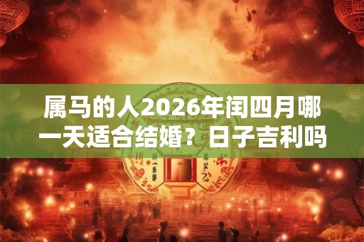 属马的人2026年闰四月哪一天适合结婚？日子吉利吗？