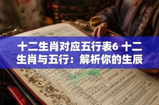 十二生肖对应五行表6 十二生肖与五行：解析你的生辰密码
