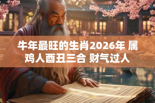 牛年最旺的生肖2026年 属鸡人酉丑三合 财气过人