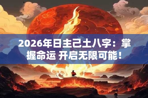 2026年日主己土八字：掌握命运 开启无限可能！