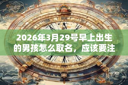 2026年3月29号早上出生的男孩怎么取名，应该要注意什么？