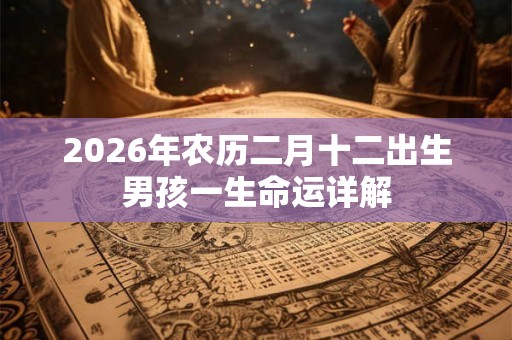2026年农历二月十二出生男孩一生命运详解