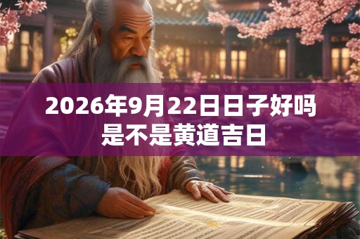 2026年9月22日日子好吗 是不是黄道吉日