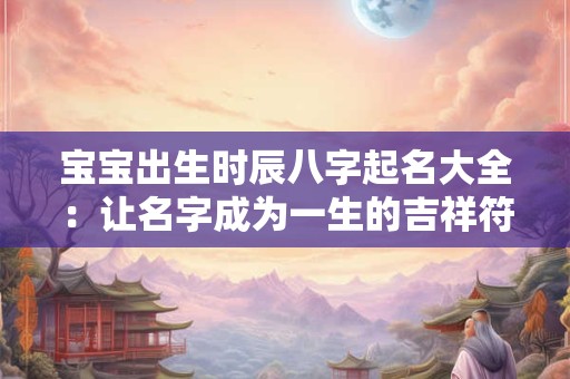 宝宝出生时辰八字起名大全：让名字成为一生的吉祥符