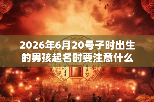 2026年6月20号子时出生的男孩起名时要注意什么