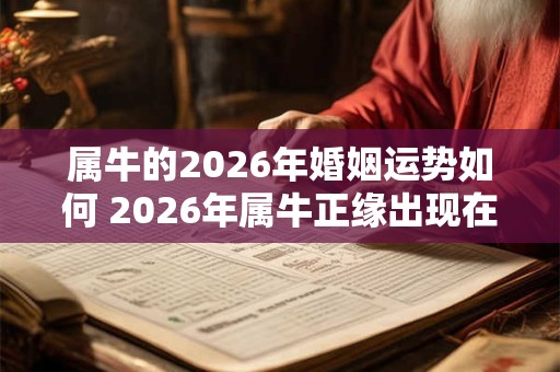 属牛的2026年婚姻运势如何 2026年属牛正缘出现在几月
