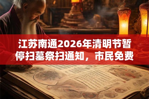 江苏南通2026年清明节暂停扫墓祭扫通知，市民免费在线祭扫