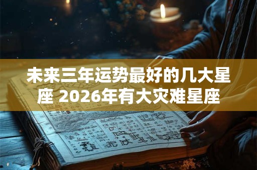 未来三年运势最好的几大星座 2026年有大灾难星座