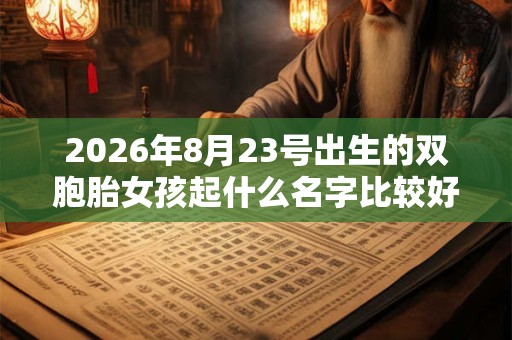 2026年8月23号出生的双胞胎女孩起什么名字比较好，五行属什么？