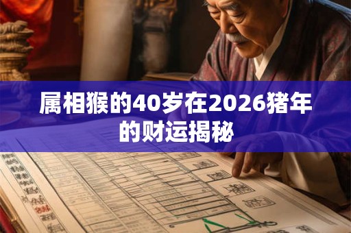 属相猴的40岁在2026猪年的财运揭秘
