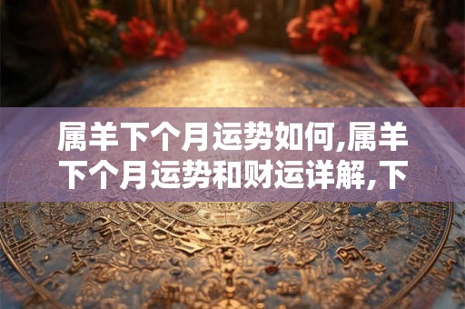 属羊下个月运势如何,属羊下个月运势和财运详解,下个月属羊人运势查询