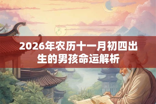 2026年农历十一月初四出生的男孩命运解析