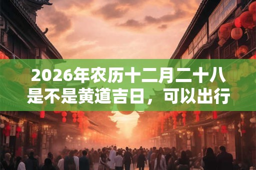 2026年农历十二月二十八是不是黄道吉日，可以出行吗？