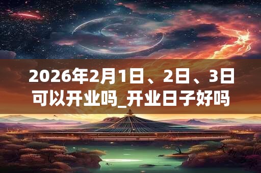 2026年2月1日、2日、3日可以开业吗_开业日子好吗