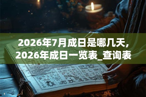2026年7月成日是哪几天,2026年成日一览表_查询表