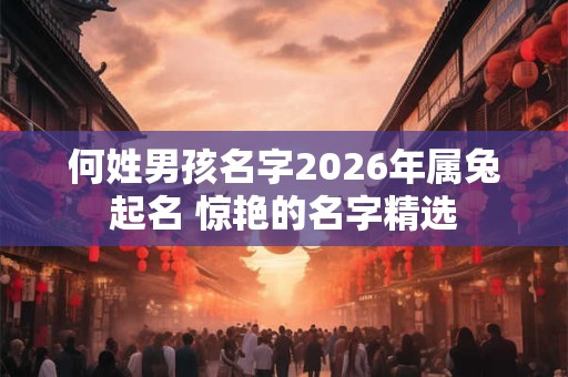 何姓男孩名字2026年属兔起名 惊艳的名字精选