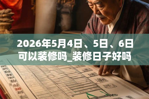 2026年5月4日、5日、6日可以装修吗_装修日子好吗
