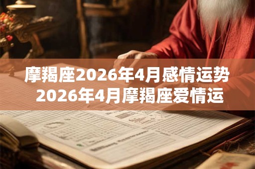 摩羯座2026年4月感情运势 2026年4月摩羯座爱情运程详解