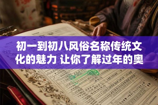 初一到初八风俗名称传统文化的魅力 让你了解过年的奥秘
