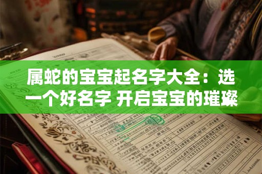属蛇的宝宝起名字大全：选一个好名字 开启宝宝的璀璨人生！