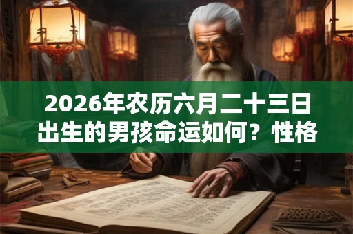 2026年农历六月二十三日出生的男孩命运如何？性格好吗？