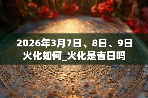 2026年3月7日、8日、9日火化如何_火化是吉日吗