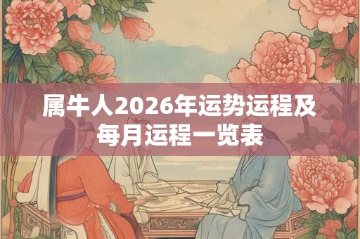 属牛人2026年运势运程及每月运程一览表
