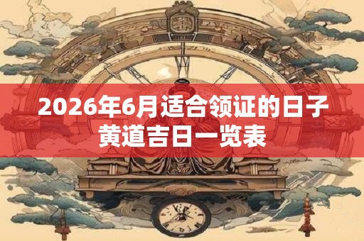 2026年6月适合领证的日子黄道吉日一览表