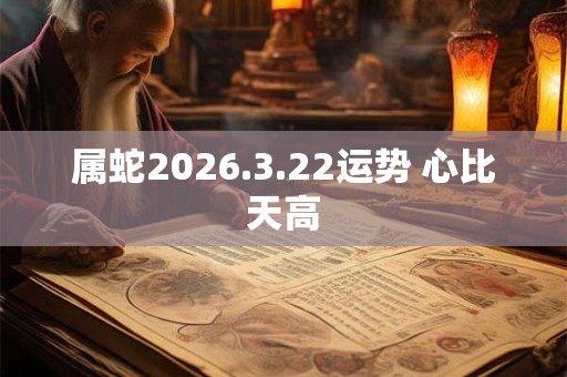 属蛇2026.3.22运势 心比天高