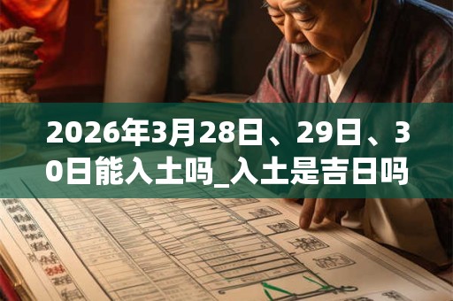 2026年3月28日、29日、30日能入土吗_入土是吉日吗