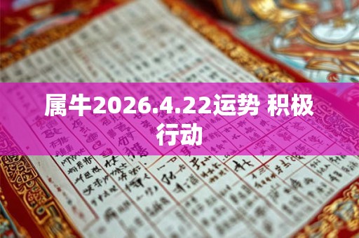 属牛2026.4.22运势 积极行动
