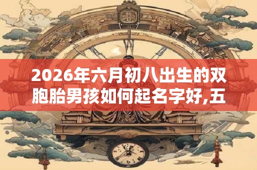 2026年六月初八出生的双胞胎男孩如何起名字好,五行属什么？