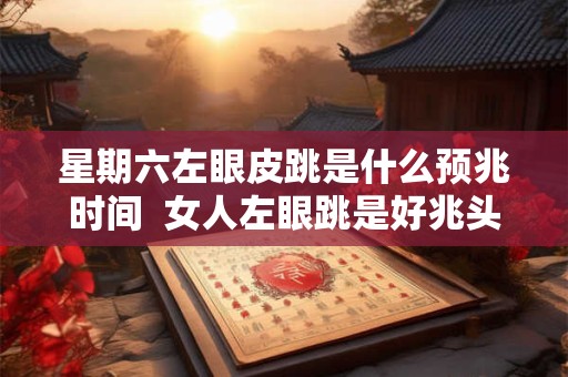 星期六左眼皮跳是什么预兆时间  女人左眼跳是好兆头吗