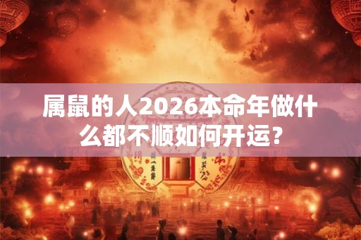 属鼠的人2026本命年做什么都不顺如何开运？