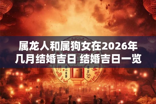 属龙人和属狗女在2026年几月结婚吉日 结婚吉日一览！
