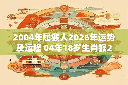 2004年属猴人2026年运势及运程 04年18岁生肖猴2026年每月运势