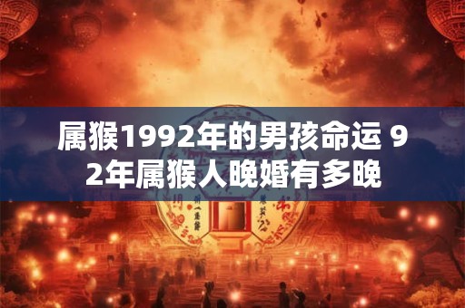 属猴1992年的男孩命运 92年属猴人晚婚有多晚