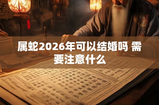属蛇2026年可以结婚吗 需要注意什么