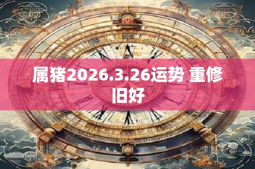 属猪2026.3.26运势 重修旧好