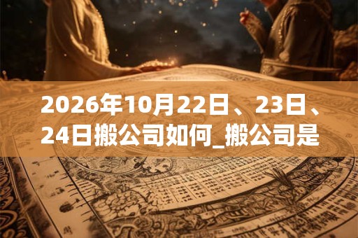 2026年10月22日、23日、24日搬公司如何_搬公司是吉日吗