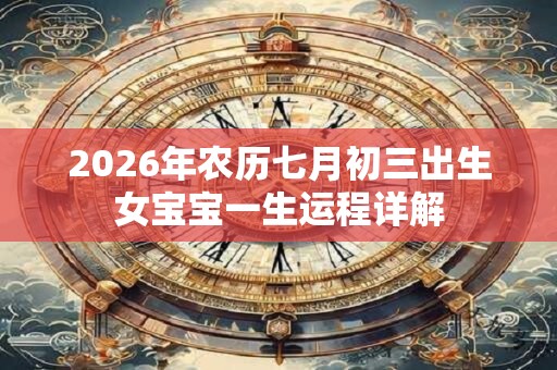 2026年农历七月初三出生女宝宝一生运程详解