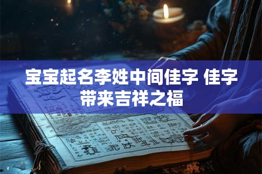 宝宝起名李姓中间佳字 佳字带来吉祥之福 宝宝起名李姓中间佳字 佳字带来吉祥之福