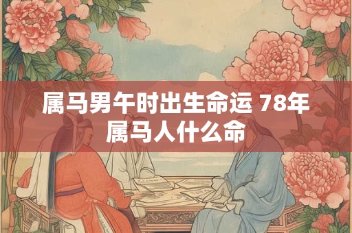 属马男午时出生命运 78年属马人什么命 属马男午时出生命运 78年属马人什么命