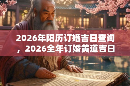 2026年阳历订婚吉日查询，2026全年订婚黄道吉日一览表