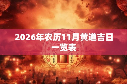 2026年农历11月黄道吉日一览表