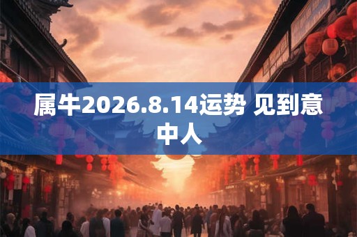 属牛2026.8.14运势 见到意中人