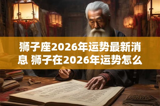 狮子座2026年运势最新消息 狮子在2026年运势怎么样