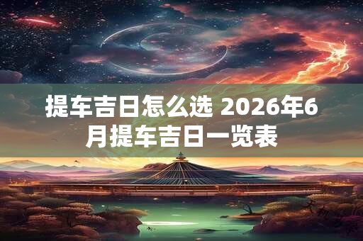 提车吉日怎么选 2026年6月提车吉日一览表
