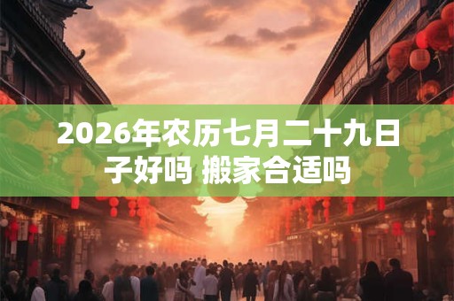 2026年农历七月二十九日子好吗 搬家合适吗
